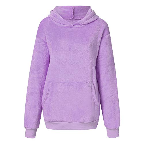 SHOBDW Liquidación Venta Mujer Sudadera con Capucha Suelta Tallas Grandes Jersey de Mujer Jersey otoño Invierno Manga Larga Remata Abrigo cálido (S, Púrpura)