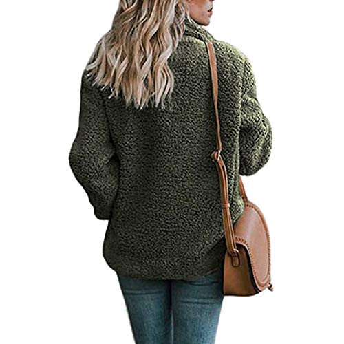 SHOBDW Mujer Chaqueta para Mujer de Moda Sólida Chaqueta Casual Otoño Invierno Tops de Manga Larga Parka cálida Outwear Abrigo para Mujer Turn Down Collar Overcoat Ladies Outercoat