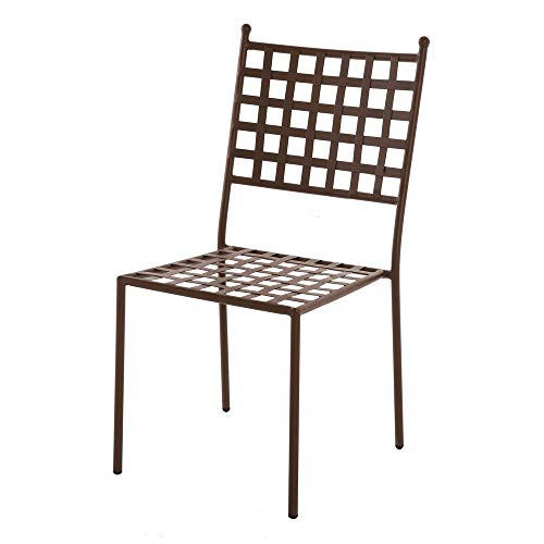 Silla apilable de Hierro marrón para jardín y Exterior Garden - LOLAhome