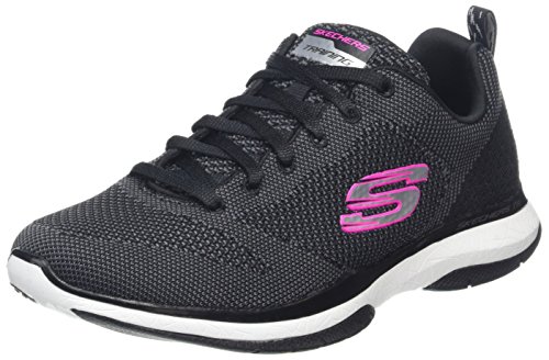 Skechers Burst TR-Close Knit, Zapatillas para Mujer, Negro (Black/White), 40 EU