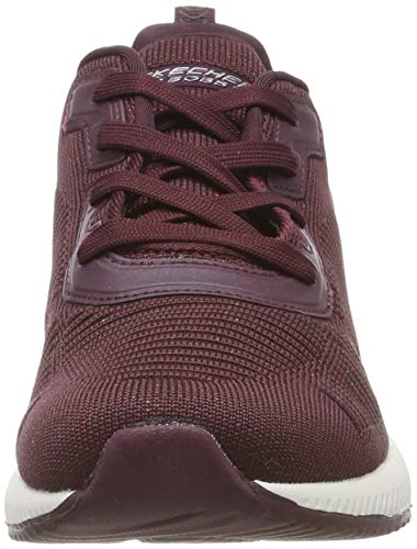 Skechers Women's BOBS Squad-Total Glam Trainers, Red (Burgundy Burgundy), 4 UK 37 EU