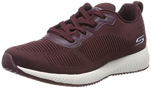 Skechers Women's BOBS Squad-Total Glam Trainers, Red (Burgundy Burgundy), 4 UK 37 EU