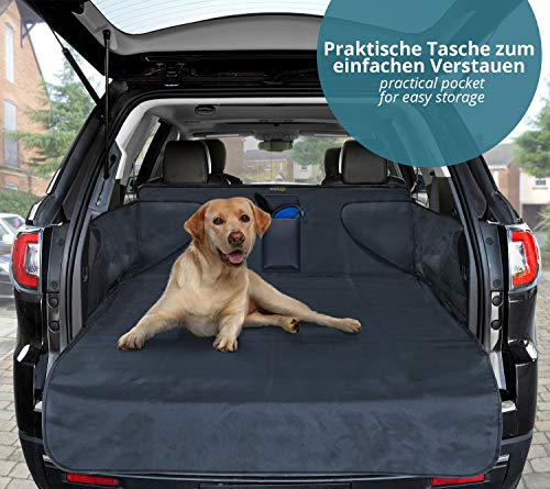 smartpeas Funda para Perros - Funda para Maletero de Coche Universal - protección Evita Humedad Suciedad pelos - Material Antideslizante - Funda Resistente con Lateral 185x105x36 cm