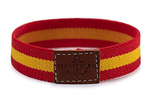 SoloGemelos - Pulsera Elástica De Bandera - Rojo, Amarillo - Hombres - Talla Unica