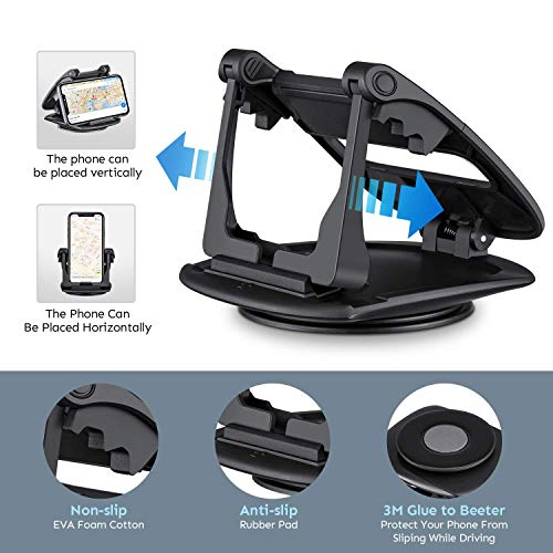 Soporte Móvil para Coche, Modohe Soporte Movil Coche Rotación de 360 Soporte Universal Movil Coche para Xiaomi iPhone11 Pro/11/Xs Max/Xs/Xr/X/8/7/6s Plus, Galaxy S10 Note 10+ Huawei Mate 30 Pro