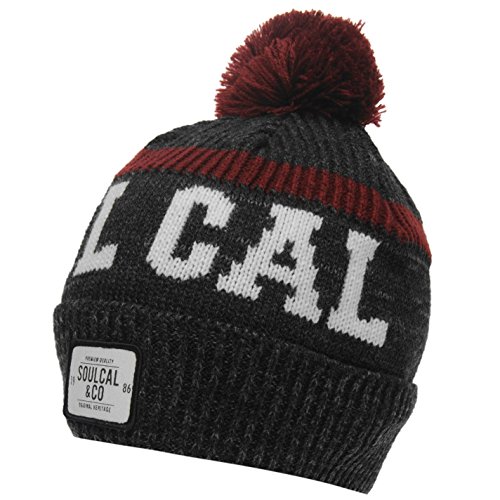 Soulcal Hombre Svarog Gorro Gris/Borgoña/Blanco Talla única