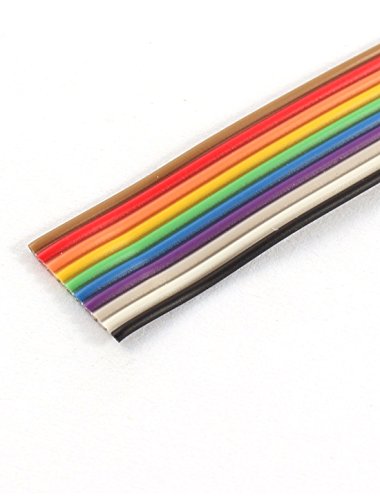 sourcing map 6M 1,27mm 10 Vías 10 Pin Arco Iris Cinta Cable Plano IDC DIY