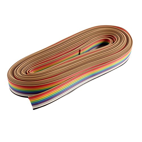 sourcing map 6M 1,27mm 10 Vías 10 Pin Arco Iris Cinta Cable Plano IDC DIY