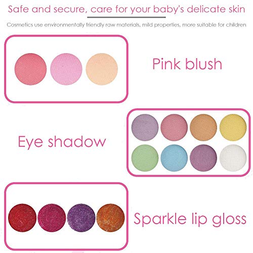 Sponsi Juego de Maquillaje para niños, Juego de Maquillaje para niña Juego de Maquillaje Kit de cosméticos Juguete con Caja portátil para Regalos de niños, Todos los días es el ser más Successful