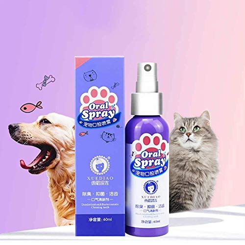 starter Ambientador para Aliento De Mascotas, Olor A Spray Dental para Mascotas Elimina El Olor, Reduce La Acumulación De Placa Y Sarro Sin Cepillar, Perros Y Gatos