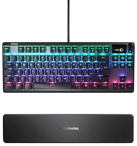 SteelSeries Apex Pro TKL - Teclado mecánico para gaming, Teclas mecánicas de actuación ajustable, Display con OLED, Compacto, Teclado QWERTY inglesa