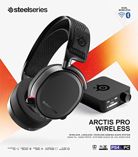 SteelSeries Arctis Pro Wireless - Auriculares de Juego inalámbricos (2,4 G y Bluetooth), Negro