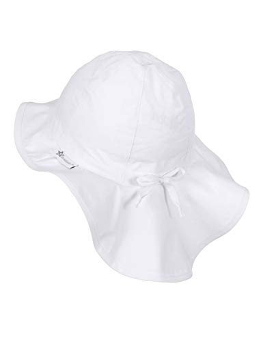 Sterntaler Sombrero unisex con cintas y protector de cuello, Edad: de 12-18 meses, Tamaño: 49, Blanco