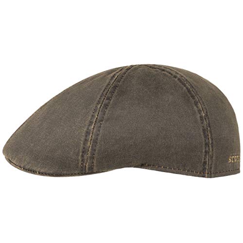 Stetson Flatcap Level para Hombre - Gorra Plana con algodón - Gorra de Hombre con protección UV 40+ - Gorra en Look Retro - Gorra Plana Verano/Invierno - Flat Cap marrón L (58-59 cm)