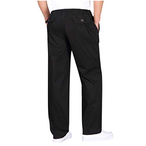 Subfamily Pantalones de Trabajo Sueltos de Gran Tamaño para Hombre Al Aire Libre, Casual Moda Loose Plus Size Al Aire Libre Monos Deportivos Pantalones Largos Negro XXXL