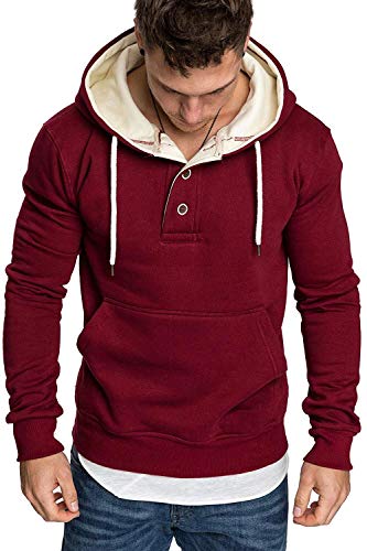 Sudaderas con Capucha, Sudadera para Hombre de Manga Larga otoño Invierno Casual Abrigo Camisas Blusa Top chándales Color sólido Hombres Manga Larga Chaqueta Abrigo