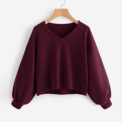 Sudaderas para Mujer,RETUROM 2018 Mujeres Cartas de Manga Larga Sudadera con Capucha Jersey Tops Sudaderas Mujer Blusa (S, Verde) (Vino, M)