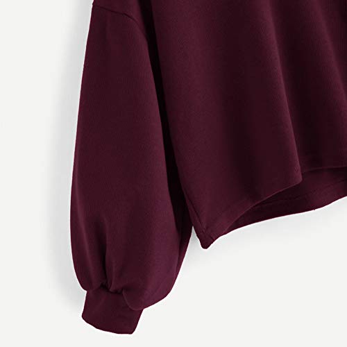 Sudaderas para Mujer,RETUROM 2018 Mujeres Cartas de Manga Larga Sudadera con Capucha Jersey Tops Sudaderas Mujer Blusa (S, Verde) (Vino, M)