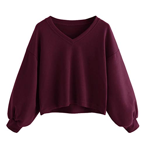 Sudaderas para Mujer,RETUROM 2018 Mujeres Cartas de Manga Larga Sudadera con Capucha Jersey Tops Sudaderas Mujer Blusa (S, Verde) (Vino, M)