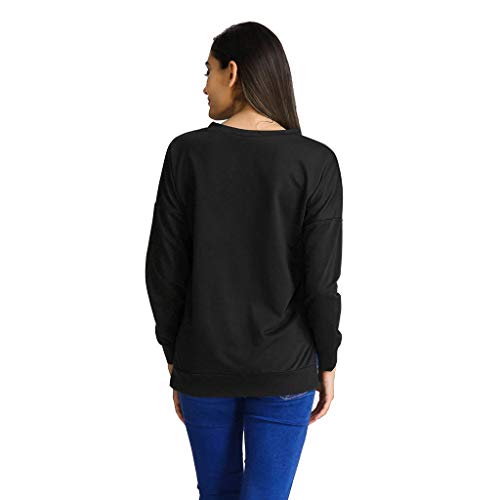 Sudaderas para Mujer,RETUROM Tallas Grandes Suelta Jerseys Suéter Largo Asimetrico Cardigan Irregular Parka Jacket Outerwear Pullover Camiseta Blusa Kimono Top Otoño (XXL, Negro)