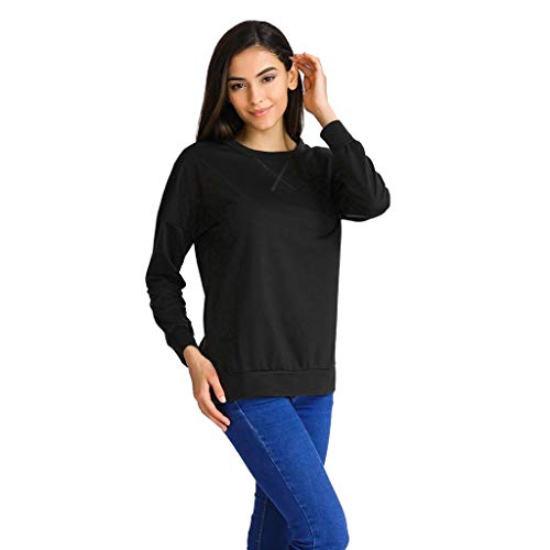 Sudaderas para Mujer,RETUROM Tallas Grandes Suelta Jerseys Suéter Largo Asimetrico Cardigan Irregular Parka Jacket Outerwear Pullover Camiseta Blusa Kimono Top Otoño (XXL, Negro)