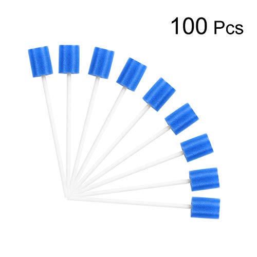 supvox 100 pieza bucal Cuidado varillas bastoncillos desechables boca Esponja boca Higiene bucal Cuidado (Azul)