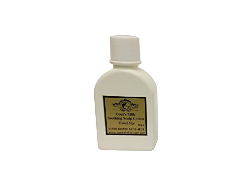 Tamaño de viaje Leche de cabra Loción Calmante Cuero Cabelludo para Psoriasis, Eccema, Rosácea, dermatitis y otros seco piel sensible quejas (50ml) fabricado por Elegance Natural Skin Care