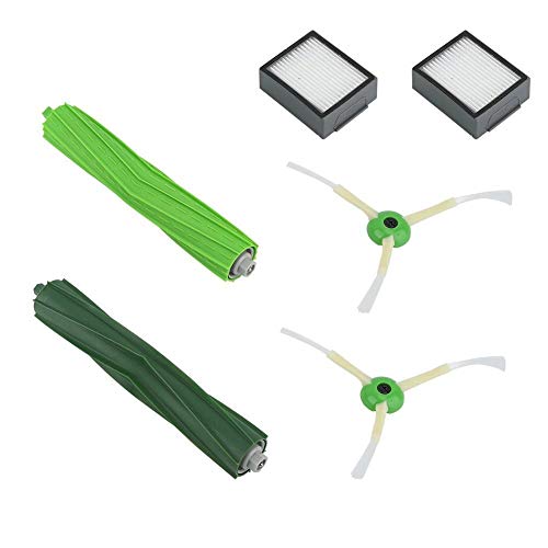 Tarente Piezas de Recambio for filtros iRobot Roomba i7 + E5 E6 filtros HEPA cepillos cilíndricos Lado Verde