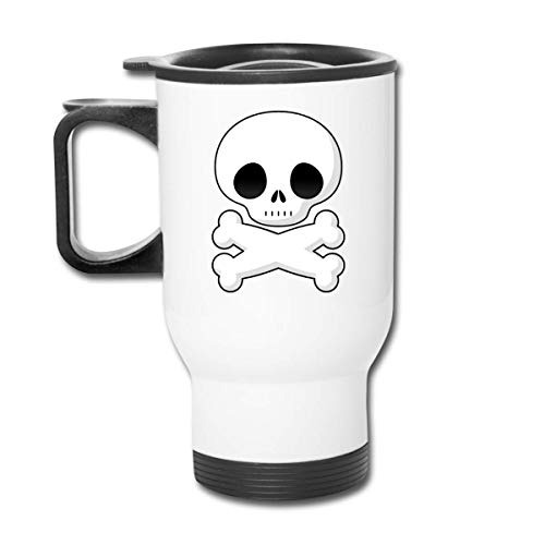 Taza de viaje, tazas de vacío de vaso,Car Cup Crossbone and Skull 13.5oz Insulated Vacuum Travel Car Cup for Best Gift