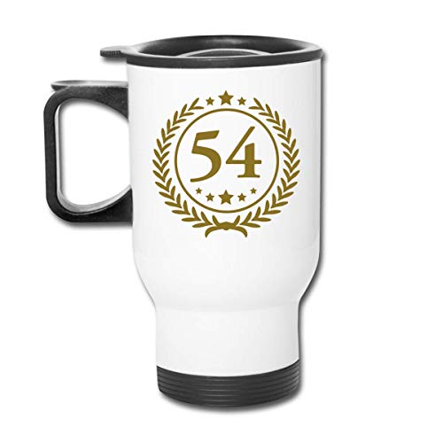 Taza de viaje, tazas de vacío de vaso,Car Cup Kranz 54 Gold F1 Car Travel Insulated Tumblers with Handle Office Staff White 14oz