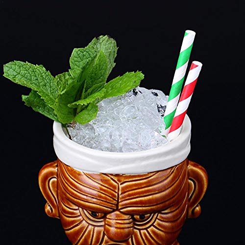 Tazas Tiki Taza de cóctel hawaiana de cerámica Juego de vasos Tiki Punch de verano Conjunto de jefes maoríes de temática hawaiana Taza de cóctel de cóctel Jarra de cerveza Cerveza Art Crafts 430Ml