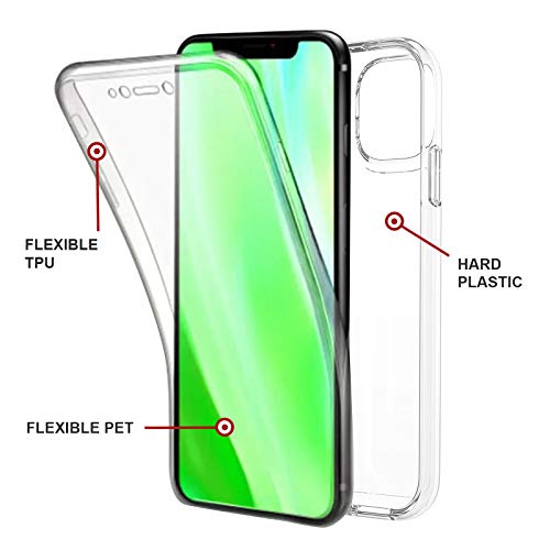 TBOC Funda para Apple iPhone 11 Pro MAX [6.5 Pulgadas] - Carcasa [Transparente] Completa [Silicona TPU] Doble Cara [360 Grados] Protección Integral Total Delantera Trasera Lateral Móvil