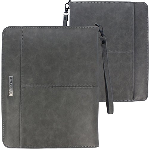 TECHGEAR Funda de Piel con antichoque Burbuja Interior y Bolsillo, Ranuras Tarjetas, Funda Protectora para Apple iPad 9.7" 10.5", Samsung Galaxy Tab A 10.5, 10.1, 9.7 etcétera - Gris