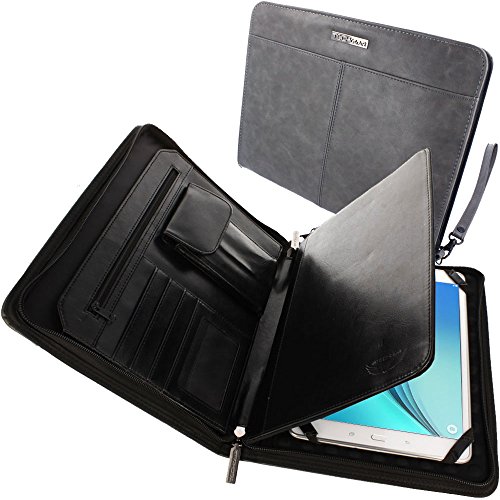 TECHGEAR Funda de Piel con antichoque Burbuja Interior y Bolsillo, Ranuras Tarjetas, Funda Protectora para Apple iPad 9.7" 10.5", Samsung Galaxy Tab A 10.5, 10.1, 9.7 etcétera - Gris