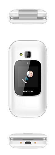 TELEFONO MOVIL INFINITON U1 con Tapa y Teclas Grandes para Mayores con Boton SOS (Blanco)