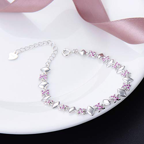 Tendencia Personalidad Creativa Pequeña Fragancia Pulsera de Circón S925 Pulsera de Flor de Diamante de Plata Esterlina Dulce Plata Mujer