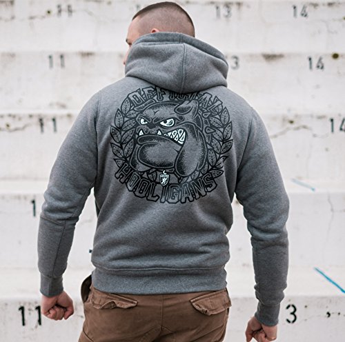 Tex-Ha PG Wear Bulldog Hooligans - Sudadera con capucha, color gris gris M