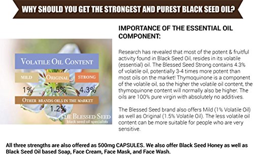 The Blessed Seed: Olio di Cumino Nero “Black Seed” FORTE Olio di Nigella Sativa Puro Pressato a Freddo di Prima Qualità - Fantastiche Qualità terapeutiche ed Estetiche 500mg 90 capsule