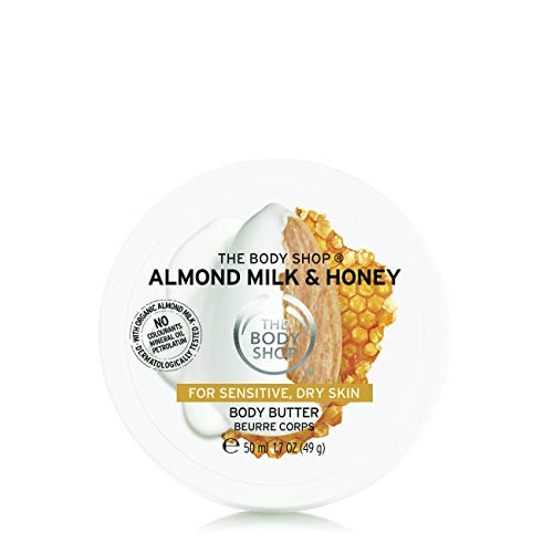 The Body Shop Almond Milk & Honey - Cremas Corporales (Almendra, Miel, Piel Seca, Piel Sensible, Hidratante, Calmante, 200 ml, Cazuela, 48 H)