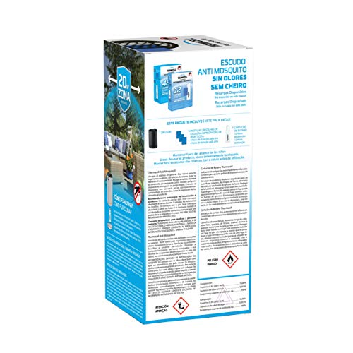 Thermacell Anti Mosquito para Exterior. 20 m2 de protección sin DEET, Incluye difusor + Recarga + 3 recambios, Negro