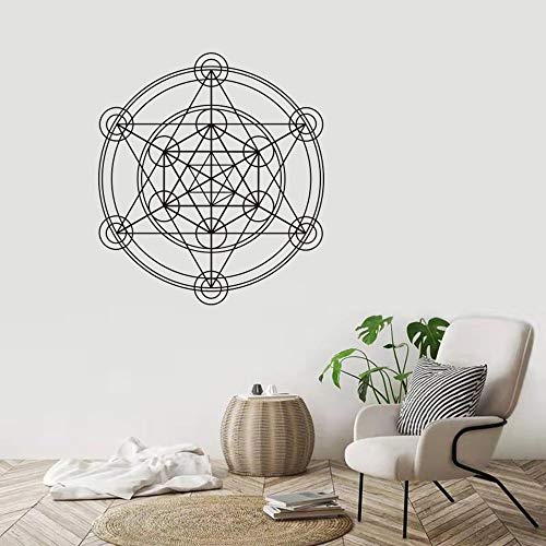 Tianpengyuanshuai Pegatinas de Pared Alchemy Geométrico Vinilo Adhesivo de Pared Póster Mural Línea de Pared Mandala redonda-76x76cm