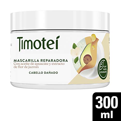 Timotei Mascarilla reparadora para cabello dañado aceita de aguacate y extracto de jazmin sin siliconas 300 ml