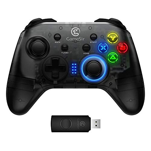 TIMOWU Mando de Videojuegos inalámbrico Gamepad Palanca de Mando con Cable/USB inalámbrico de 2,4 GHz Receptor, Ajuste for el Interruptor/PC / PS3 d39 de Windows Juego