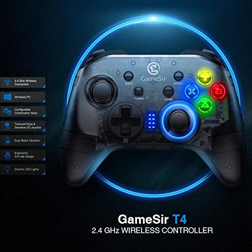 TIMOWU Mando de Videojuegos inalámbrico Gamepad Palanca de Mando con Cable/USB inalámbrico de 2,4 GHz Receptor, Ajuste for el Interruptor/PC / PS3 d39 de Windows Juego