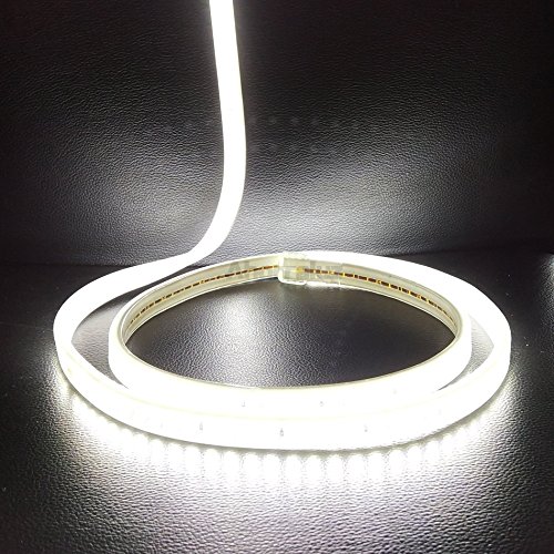 Tira Led de 220v 5730 120 Led/m con INTERRUPTOR. IMPERMEABLE Blanco Frío o Cálido Waterproof IP67 strip 5630 (2M, Blanco Frío)