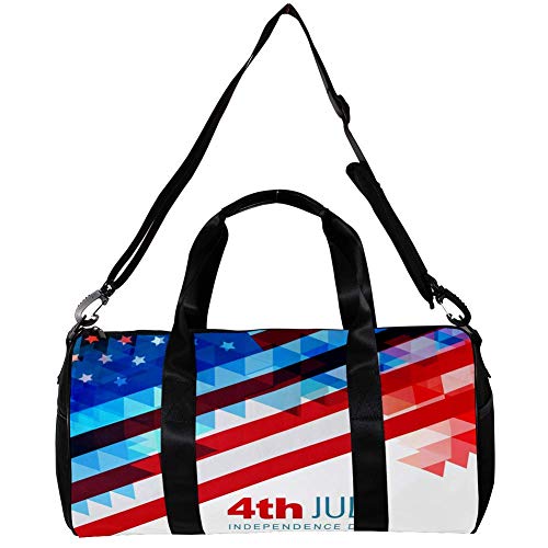 TIZORAX Bolsa de lona para mujeres hombres julio de 4 Th American Independence Day Sports Gym Tote Bag fin de semana noche Bolsa de viaje al aire libre