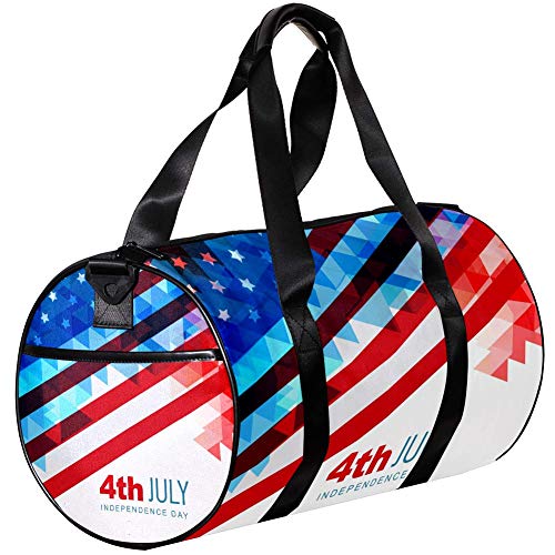 TIZORAX Bolsa de lona para mujeres hombres julio de 4 Th American Independence Day Sports Gym Tote Bag fin de semana noche Bolsa de viaje al aire libre