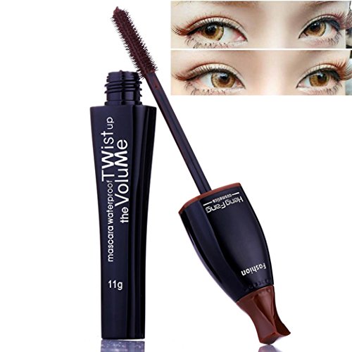 Toamen 2017 Stretch Thick Curly Eye Mascara Maquillaje Cosplay Colorido (Marrón)