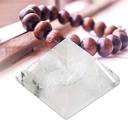 TOPINCN - Pirámide de Cuarzo con Cristal Blanco Natural para curación de energía de Chakras, Equilibrio de Fengshui, decoración del hogar, Regalo de colección