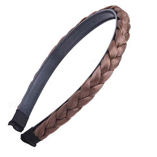 Trenza trenzado aro trenzado trenzado diadema Hair Accessioeies para mujeres niñas (café claro)